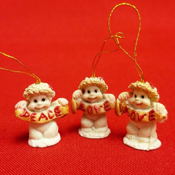 Dreamsicles Love Peace Angel Mini Ornaments Set of 3 - Picture 7 of 10